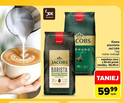 Kawa ziarnista Jacobs Barista Crema Italiano promocja w Carrefour Market