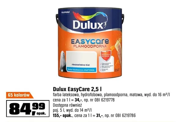 Farba Dulux EasyCare 2,5l promocja w OBI