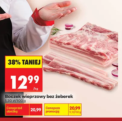 Boczek wieprzowy bez żeberek promocja w Biedronka