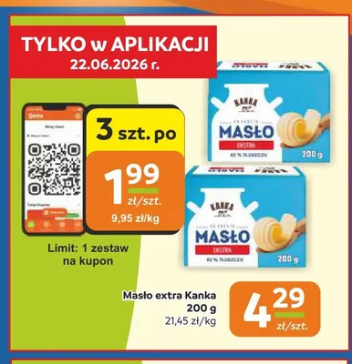 Masło extra Kanka promocja w Gama