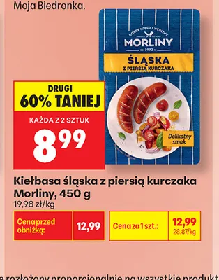 Kiełbasa śląska z piersią kurczaka Morliny promocja w Biedronka