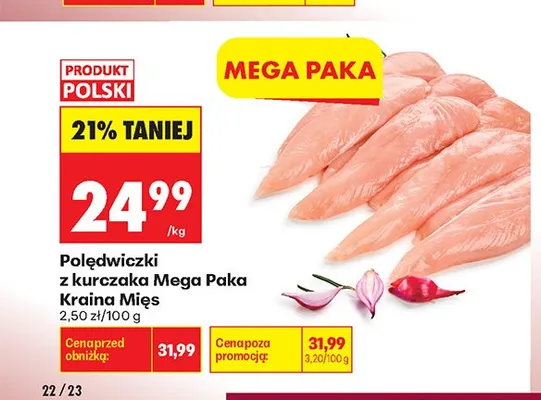Polędwiczki z kurczaka Mega Paka Kraina Mięs promocja w Biedronka