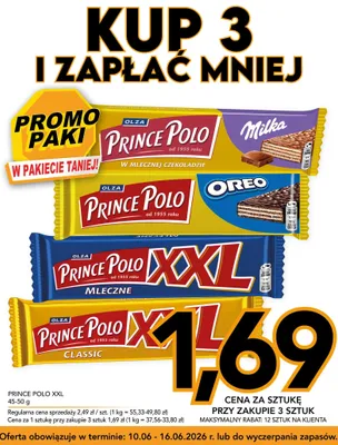 Wafel Prince Polo XXL Mleczne promocja w Kupiec