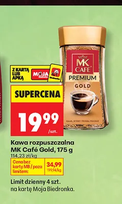 Kawa rozpuszczalna MK Café Gold promocja w Biedronka