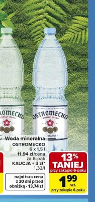 Woda mineralna OSTROMECKO 6-pak 1,5l promocja w Carrefour