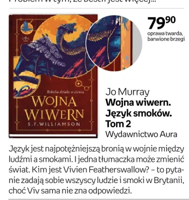 Książka Wojna wiwern. Język smoków. Tom 2 Jo Murray oprawa twarda, barwione brzegi promocja w Empik