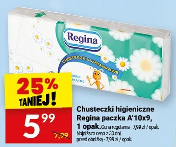 Chusteczki higieniczne Regina paczka A'10x9, 1 opak. promocja w Twój Market