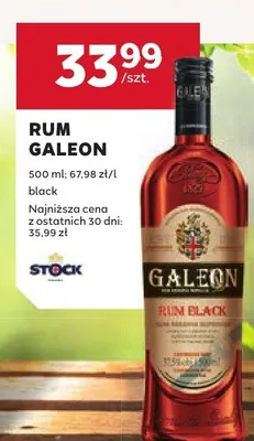 Rum Galeon black promocja w Stokrotka