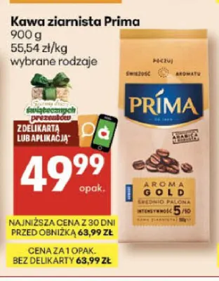 Kawa ziarnista Prima promocja w Delikatesy Centrum