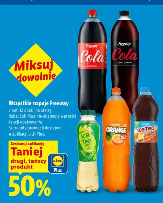 Napój Freeway Ice Tea Peach Zero promocja w Lidl
