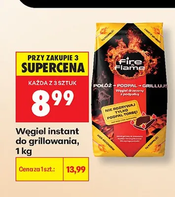 Węgiel instant do grillowania Fire Flame promocja w Biedronka