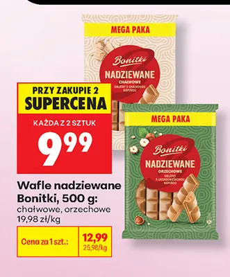 Wafle nadziewane chałwowe Bonitki promocja w Biedronka
