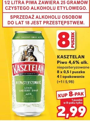 Piwo 4% alk. niepasteryzowane promocja w Kaufland