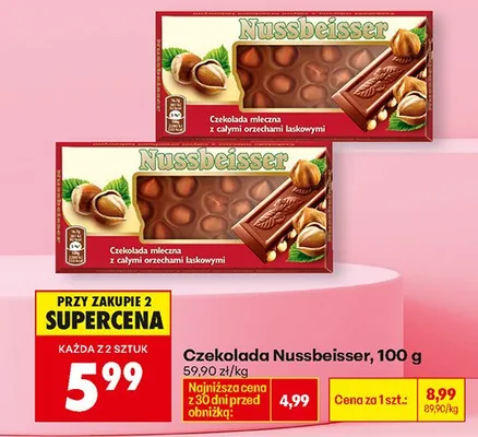 Czekolada mleczna z całymi orzechami laskowymi promocja w Biedronka