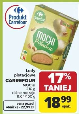 Lody pistacjowe mochi promocja w Carrefour Market