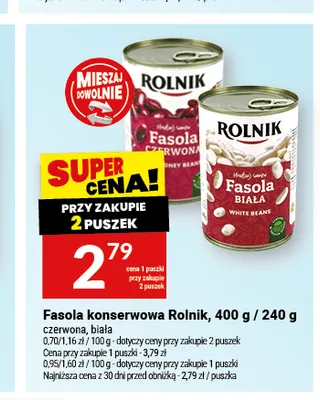 Fasola konserwowa biała Rolnik promocja w Twój Market