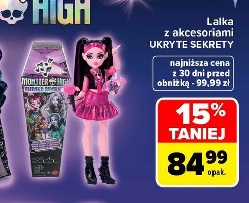 Lalka z akcesoriami Ukryte Sekrety Monster High promocja w Carrefour