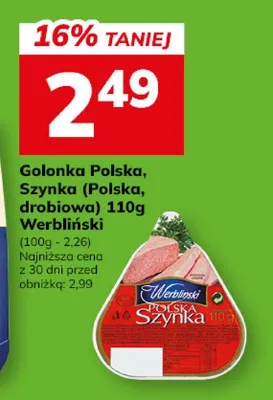 Golonka Polska, Szynka (Polska, drobowa) 110g Werblińska promocja w Hitpol