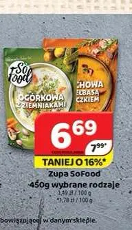 Zupa ogórkowa z ziemniakami So Food promocja w Delfin