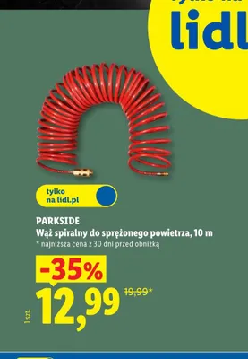 Wąż spiralny do sprężonego powietrza 10 m Parkside promocja w Lidl