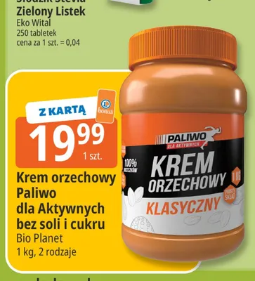 Krem orzechowy Paliwo dla Aktywnych bez soli i cukru Bio Planet promocja w Leclerc