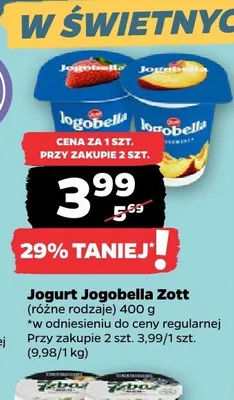 Jogurt Jogobella Zott promocja w Netto