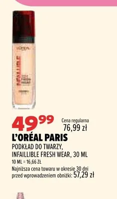 Podkład do twarzy L'Oréal Paris Infaillible Fresh Wear promocja w Drogerie Natura