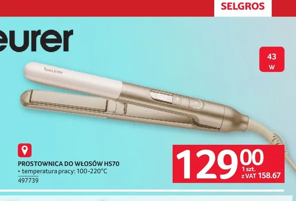 Prostownica do włosów HS70 Beurer promocja w Selgros