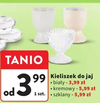 Kieliszek do jaj biały, kremowy, szklany promocja w Intermarche