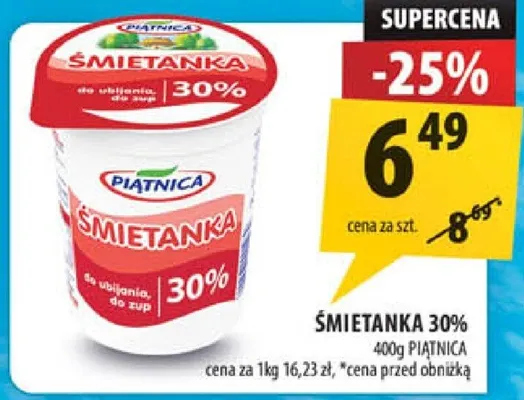 Śmietanka 30% promocja w Arhelan