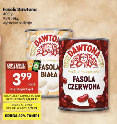 Fasola czerwona Dawtona promocja w Delikatesy Centrum