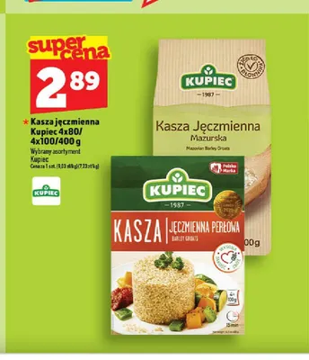 Kasza jęczmienna Kupiec promocja w TOPAZ