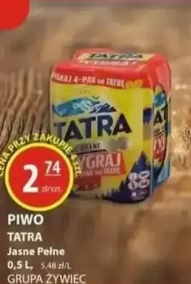 Piwo Tatra Jasne Pełne promocja w Zielony Koszyk