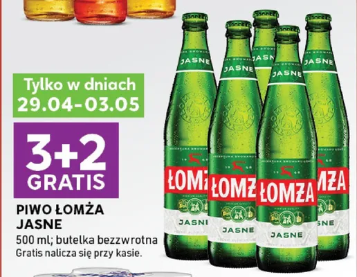 Piwo Łomża Jasne promocja w Stokrotka