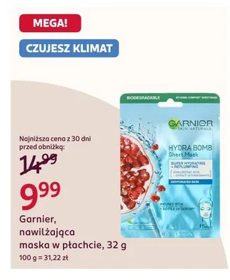 Garnier, nawilżająca maska w płachcie, 32 g promocja w Rossmann
