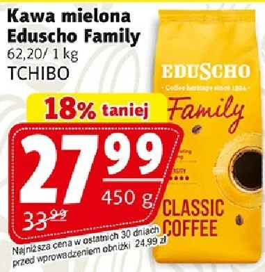 Kawa mielona Eduscho Family promocja w Prim Market