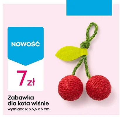 Zabawka dla kota wiśnie 16x9,6x5cm promocja w Pepco