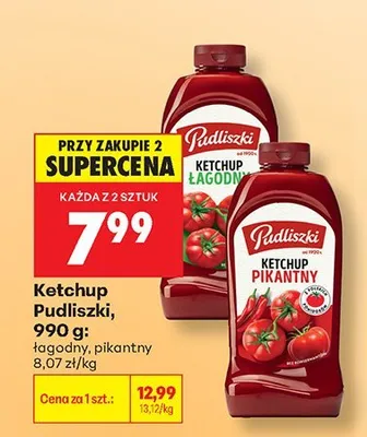 Ketchup Pudliszki łagodny promocja w Biedronka