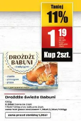 Drożdże świeże Babuni promocja w Supeco