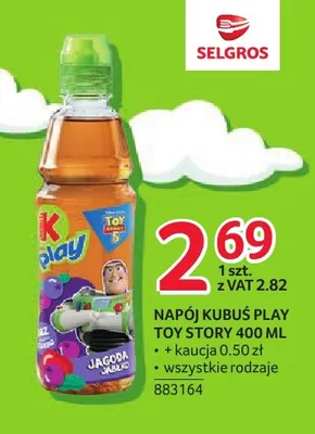 Napój Kubuś Play Toy Story promocja w Selgros