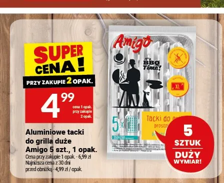 Aluminiowe tacki do grilla duże Amigo promocja w Twój Market