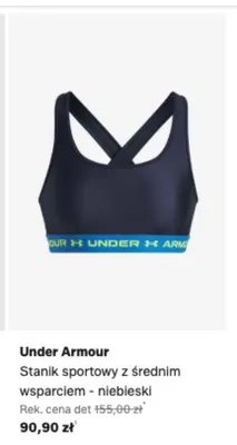 Stanik sportowy z średnim wsparciem Under Armour niebieski promocja w Lounge by Zalando
