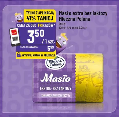 Masło extra bez laktozy Mleczna Polana promocja w POLOmarket