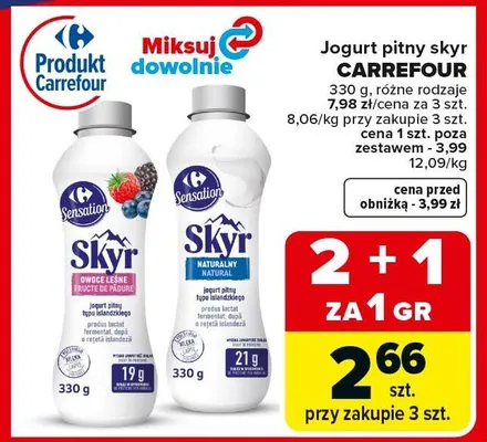 Jogurt pitny skyr CARREFOUR promocja w Carrefour Market