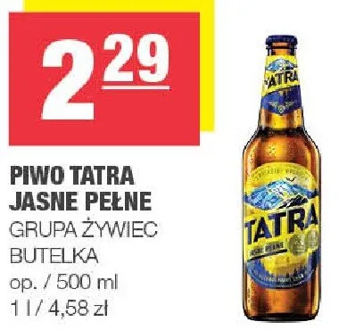 Piwo Tatra jasne pełne promocja w SPAR