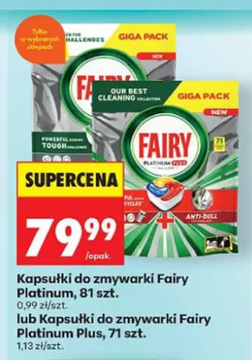Kapsułki do zmywarki Fairy Platinum promocja w Biedronka
