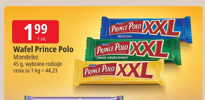 Wafel Prince Polo Mleczne promocja w Leclerc