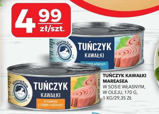 Tuńczyk kawałki w sosie własnym w oleju promocja w Top Market
