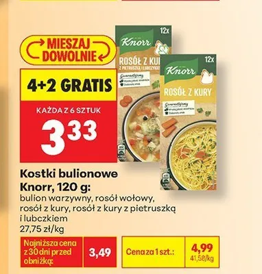 Kostki bulionowe rosół wołowy Knorr promocja w Biedronka