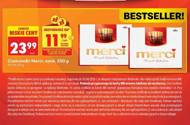 Czekoladki Finest Selection promocja w Biedronka